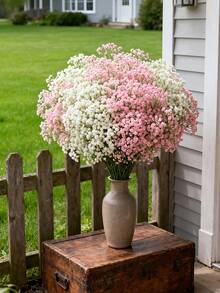 Artificial Breathable Baby's Breath Flower Bouquet, Suitable For Wedding Decoration, Party Tablecloth Setting, Hotel Decoration, Floral Design. The Artificial Baby's Breath Flowers Have A Realistic Texture, Suitable For Anniversary, Wedding, Engagement, Hotel, St. Patrick's Day, Thanksgiving - Multicolor - View 9
