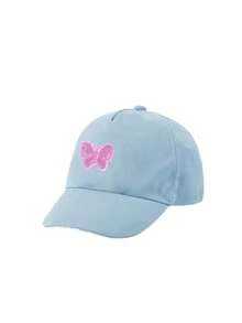 1 Stück Kinder Baseball Kappe, rosa paillettenbesetzter Schmetterling Logo Stickerei, weiches Oberteil Design, multifunktionale Sonnenschutz Baseball Kappe, hochwertige gebogene Krempe, atmungsaktiv und nicht stickig, geeignet für Alter 1-3 Jahre - 1PC - Übersicht 5