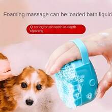 1个硅胶宠物刷，狗狗猫咪专用，强力清洁，宠物生日礼物、情人节礼物、宠物用品、宠物清洁用品 - 彩色 - 查看 7