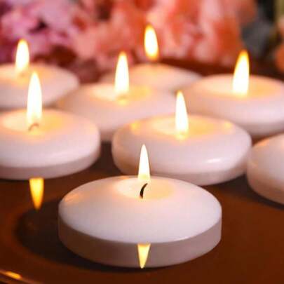 3 Inch White Floating Candles, 24 Packs Unscented Floating Candles For Centerpieces-8 Hours Burn Time- 3u201d Floating Candle For Cylinder Vases, Pool, Wedding, Party