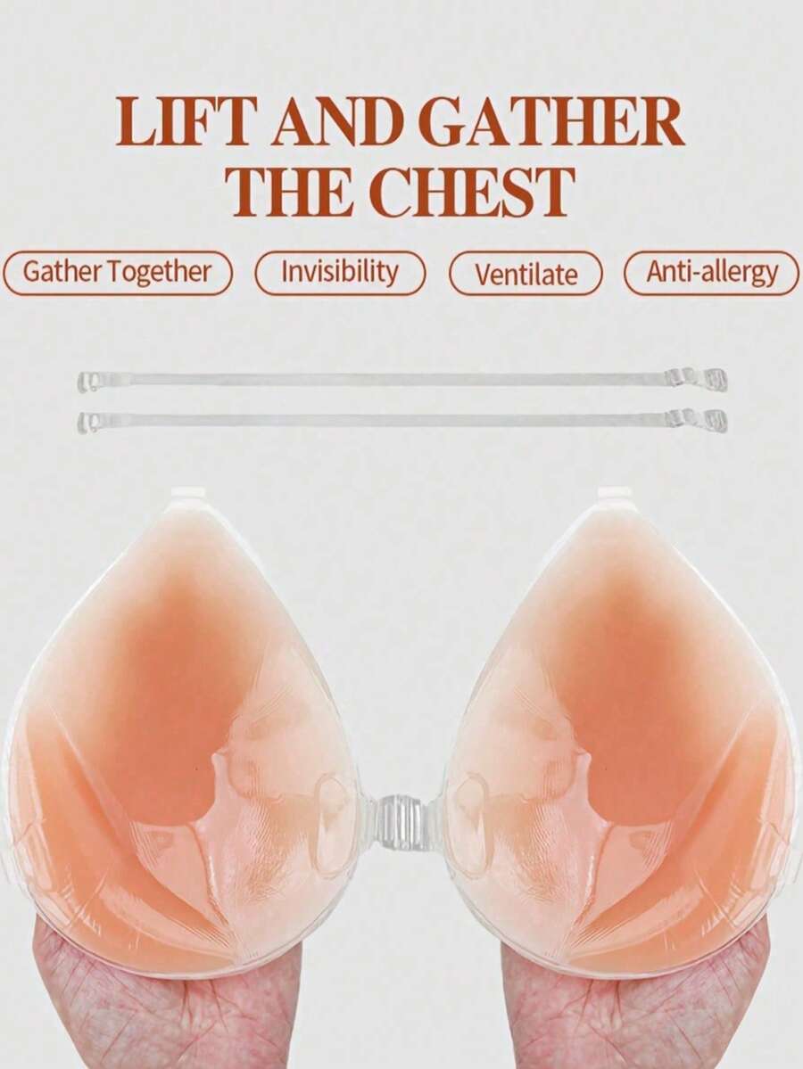 Women's Silicone Sticky Backless Invisible Push Up Bra, Suitable For Daily Wear And Special Occasions - Multicolor - View 1