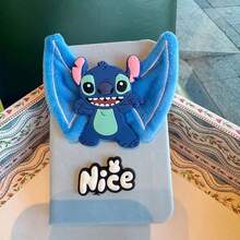 Sổ tay trang trí hình nhân vật hoạt hình Lilo & Stitch bằng vải nhung, sổ tay học sinh hoạt hình, nhật ký thủ công dễ thương. - A - Xem 3
