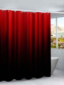 1件/3件/4件装红黑数码印花涤纶浴帘，浴室窗帘，无需打孔隔断帘 - 多色 - 查看 21