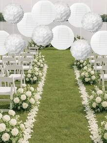 Conjunto de 12 peças para decoração de casamento, incluindo bolas de flores de papel e bolas de pelúcia para festas de casamento, fundo para festas, decoração de flores de papel, adereços para cenários, decoração externa, decoração suspensa, decoração de mesa, ideal para casamentos, festas de aniversário, decoração de casa, decoração de quarto de noivos, cenário para fotos e aniversários. - multicolorido - Ver 11