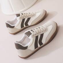 Giày thể thao nữ thường ngày, giày tối giản lấy cảm hứng từ Đức, giày lười đi học, giày chạy bộ đường trường, giày leo núi cắm trại, giày trượt ván ngoài trời, giày đế bằng. - Màu be - Xem 1