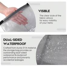 1PC Waterproof Travel Toiletry Bag, Makeup Organizer & Storage Pouch - Clear EVA Material, Large Opening, Portable Handle For Travel, Gym, Swimming, Daily Use - Xám - Xem 10