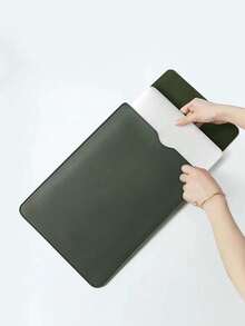 适用于 12 英寸笔记本电脑的保护套（A1534/A1625），PU 皮革加厚防水套，杏色 - 查看 7