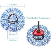 4 Pack Microfiber Spin Mop Heads, Easy Cleaning Mop Refills - Blue - 查看 2