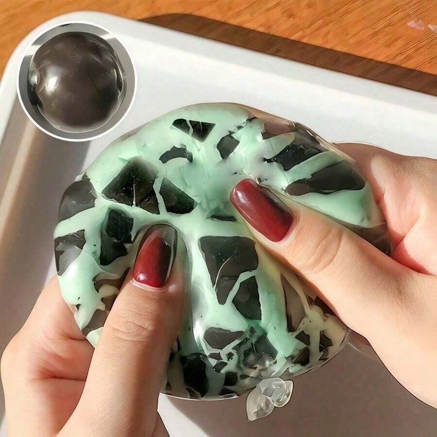 1个酥脆挤压球，缓解焦虑玩具，玩具，手部压力缓解玩具，复活节玩具，挤压玩具，减压玩具，焦虑与放松，派对礼物，礼品袋填充物，生日礼物，毛绒挤压玩具，Taba形状的挤压玩具，用于缓解压力 - 彩色 - 查看 1