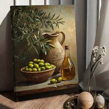 1pc Olive Tree Canvas Painting In Frame, Wall Art Decor Poster, Suitable For Living Room, Bedroom, Office - H - View 2