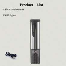 Feizsmile Electric Wine Bottle Opener, Rechargeable Wine Opener For Red Wine, USB Charging One-Button Automatic Wine Bottle Opener, Suitable For Wine Lovers Gift, Home Kitchen Party Bar Wedding Use (Stainless Steel Finish)! - Multicolor - View 8