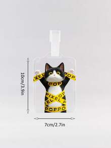 Étiquette de bagage en acrylique carré transparent avec motif de chat, porte-carte d'identité de voyage imperméable convenant aux voyages, aux affaires, à la plage, aux sacs à dos, aux sacs à main et aux sacs d'école. Convient pour la fête des mères, la Saint-Valentin, Noël, les anniversaires, les vacances, la fête des pères, la remise des diplômes, les voyages essentiels, les fournitures scolaires. Étiquette de bagage, étiquette de nom pour valise, accessoires de voyage portables pour les vacances et l'été - Multicolore - Voir 7