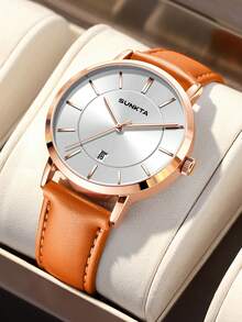 SUNKTA LIGE 时尚女士腕表，精致独特设计，石英表，生活防水，女士节日礼物 - 玫瑰金 - 查看 9