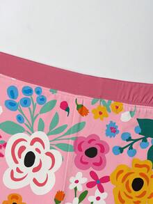 VISIKIDS Kids Bamboo Viscose Vibrant Floral Print Short Sleeve Top & Shorts Set, 2-Piece Outfit For Toddler Girls 2-7 Years, Pink - Hồng - Xem 4