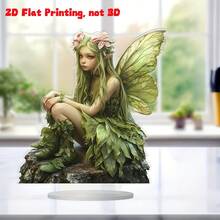 Acest decor colorat din acril cu flori de zână, cu imprimare 2D plată, este realizat meticulos pentru a crea o ambianță armonioasă. Este perfect pentru a fi plasat în sufragerie sau dormitor și reprezintă un cadou ideal pentru prieteni și familie în timpul sărbătorilor. - Multicolor C - Vizualizare 5