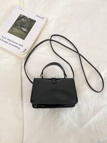Niche Design Mini Handbag For Women, New Fashionable Elegant Crossbody Square Bag - Black - View 5