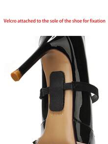 1 Paio di Lacci Elastici per Tacchi Alti, Prevengono lo Scivolamento delle Scarpe - nero - Visualizzare 2