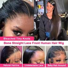 Brazilian Straight Human Hair Wigs Pre Plucked 13x4 HD Lace Frontal Wigs For Women 13x4 Bone Straight Lace Front Wigs Human Hair - Natural Black - View 10
