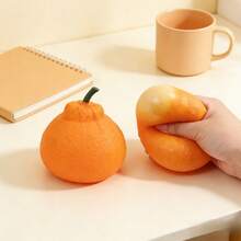 1个橙色减压球软玩具，橙色纹理抗压玩具 - 耐用TPR材质，趣味减压神器，适合办公室和居家使用，节日礼物 - 彩色 - 查看 11