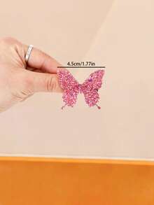 12/6pcs/Set Iridescent Glitter Butterfly Hair Clips, Iridescent Glitter Material, Gradient Multi-Color Design, Non-Damaging Alligator Clip - Suitable For Girls And Women, Meeting Daily, School, Birthday Party, Festival Performance, Travel Photo Shoot And Other Scenarios,Hair Claws,Bobby Pin - Multicolor - View 5