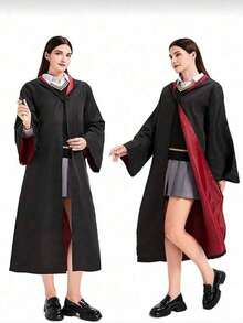 Kostum Bertema Sihir - Jubah Pesta Harry, Jubah Ajaib + Set Bingkai Kacamata, Seragam Mahasiswa, Pakaian Belajar Sihir Penyihir, Cocok untuk Halloween, Natal, Karnaval, Festival Film, dan Acara Cosplay Bertema Sihir, Unisex - MultiWarna - View 3