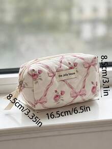 1个蝴蝶结绗缝铅笔盒，便携式文具袋，铅笔盒，收纳袋，二合一整理包。非常适合青少年收纳办公和学习用品，必备返校用品。 - A款 - 查看 10