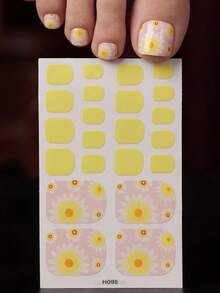 1 Pc Toenail Stickers, Nail Art Stickers, Summer Ocean Theme, Floral Pattern Toenail Stickers, Quick And Easy To Complete Your Manicure. Self-Adhesive Nail Stickers, Suitable For Women And Girls. Nail Supplies. - Multicolor - View 15