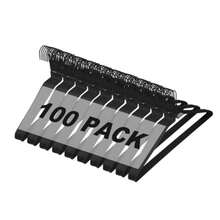 100 Pack Metal Wire Hangers - 16 Inch Slim Space Saving Coat Hangers for Dry Cleaners and Home - 12 Gauge Ultra Thin Clothing Hangers Bulk Pack 100 Black - Negro - Ver 9