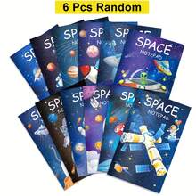 1/6/12 Pcs Outer Space Galaxy Mini Notepad, Science Astronaut Rocket Memo Small Notebook Teacher Classroom Reward Boys Girls Solar System Planets Birthday Theme Party Gift - Astronaut - View 9