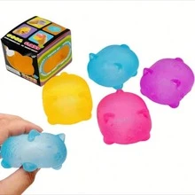 1/5/10个装 4色塑料泡泡球，弹性泡泡气球，吸管吹泡泡创意派对气球，节日庆典派对皮纳塔填充物礼品（颜色随机，含吸管） - 彩色 - 查看 9