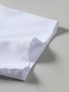Men's Solid Color Business Casual Short Sleeve Shirt - White - View 5