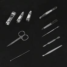 ATOMUS 1 Set Professional Manicure Kit, Includes Nail Clippers & Pedicure Tools, Stainless Steel Material, Women Nail Care Set, Suitable For Salon Or Home Use - Silver - View 4