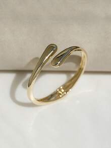 1pc Fashionable Versatile Charming Women's Metal Polished Open Bangle Bracelet, Smooth Surface, Gift For Friends - Bracelet - View 14