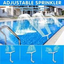2-In-1 Adjustable 360° Rotating 350° Tilting Swimming Pool Fountain, Ground/In-Ground Pool Dual Spray Function, Durable Outdoor Garden Decor Water Feature, Flexible Rotating Mechanism - Double-headed Fountain + Adapter + Color Box - View 6