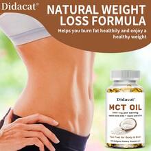MCT Oil Capsules, A Natural Weight Loss Formula - Suitable For Both Men And Women, 3600 Mg Per Serving, Supports Brain Health And Energy Burning - 120 Softgels - 1瓶 - 查看 3