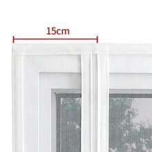 2026 Pantalla anti-mosquitos de tamaño personalizado, pantallas de ventana autoadhesivas, tipo con cremallera para el hogar - Blanco - Ver 3