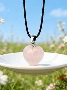 1/40/100pcs Various Natural & Synthetic Crystal Heart Pendant Necklaces - Multicolor - View 22