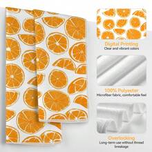 2pcs Orange Print Kitchen Towels, 100% Polyester Kitchen Cleaning Cloths, Suitable For Restaurant, Kitchen And Home Decor; Quick-Drying, Lightweight, Fade-Resistant, Low-Shedding, Anti-Mildew, High Color Fastness, Size 40*60cm - Light Grey - View 5