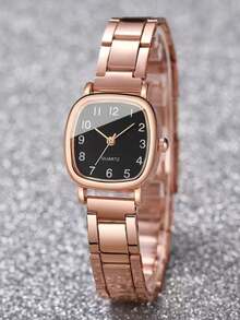 Đồng hồ nữ mặt nhỏ thời trang mới, đồng hồ sinh viên đa năng và nghệ thuật, phong cách ngọt ngào và tươi mới, đồng hồ đeo tay dây sắt cá tính, độc đáo. - Hoa hồng vàng - Xem 5