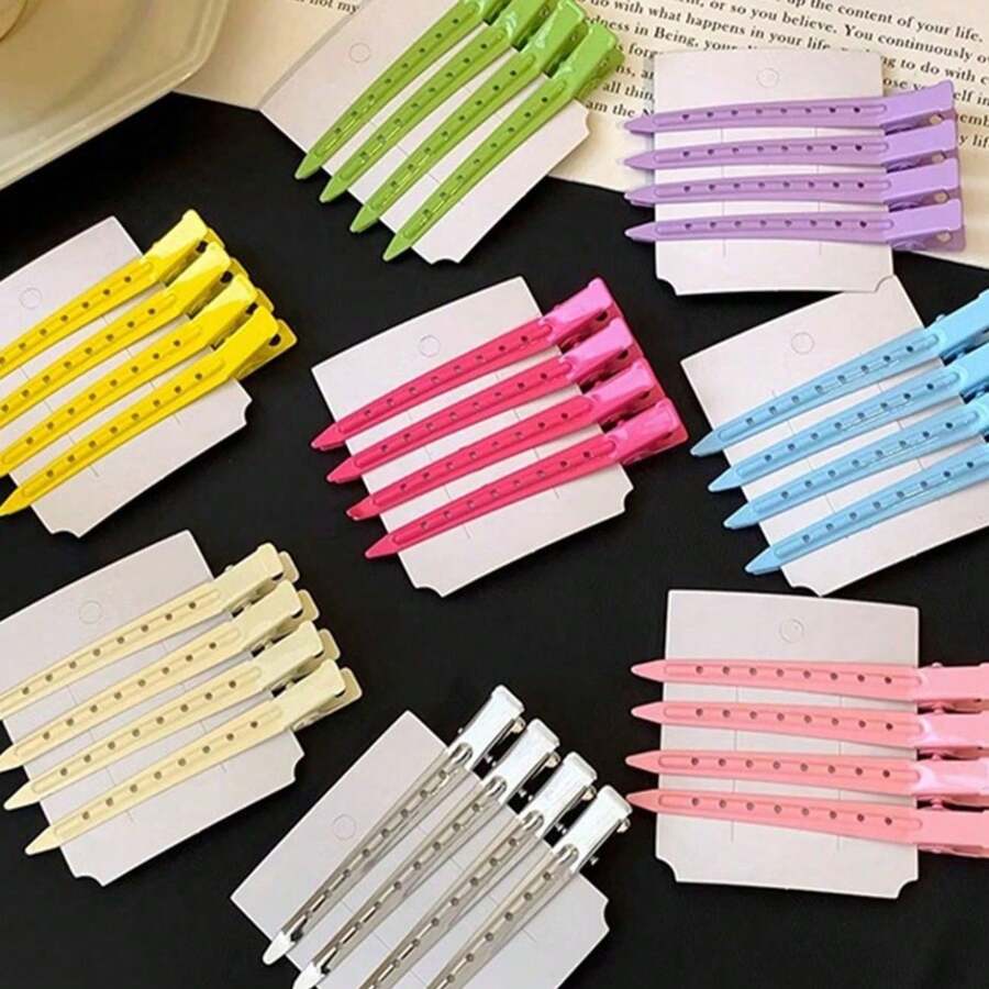 10-20 Stück Metallhaarspangen Set geeignet zum Stylen, Schneiden, Salon, Wurzeln ausdünnen, DIY Haarzubehör, Haarwurzel Volumen Clip, Volumen Zauber Haarclip ohne Rückstände, Entenkopf Haarspange, Haarfrisur Positionierungsclip - Silber - Übersicht 1