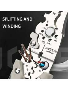 1pc Wire Stripper, Multifunctional Wire Winding And Separation Pliers, Squeegee Leather Crimping Industrial Wire Cutting Wire Tube, Special Wire Stripper For Industrial Construction Household Electrician - A - View 5
