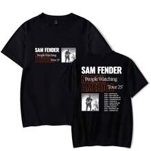 Sam Fender People Watching North America Tour 2025 T-Shirt Unisex Crewneck Short Sleeve Tee - 黑色 - 查看 1