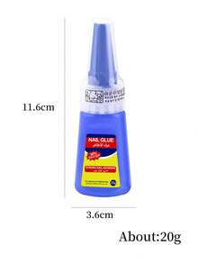 Misscheering 2支20克超强力假指甲胶水，柔软速干，适合美甲初学者使用 - 藍色 - 查看 8