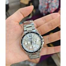 Đồng hồ nam Casio MTP-1374D bấm giờ, mặt số bạc, dây thép không gỉ, chống nước 50M, máy quartz. - Một cỡ - Xem 8