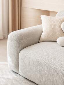 1pc Classic Elastic Fitted Sofa Cover, With T-Shaped Pillow Design, Machine Washable Polyester Slipcover With Antibacterial And Soft Properties, Suitable For Single/Loveseat/3-Seater/4-Seater Sofa, Holiday Decor - Light Grey - View 8