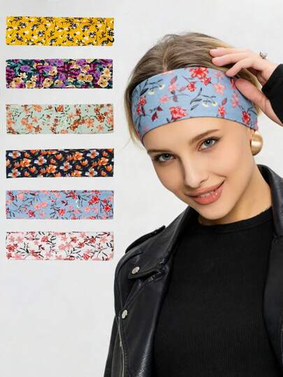 This 1/6 Pack Of Multi-Functional Hair Ties Is Sweat-Resistant And Perfect For Activities Like Sports, Fitness, And Yoga. The Image Shows A Close-Up Of A Flower Shape. Summer Hair Accessories Beach Hair Band Vacay Headband Women Sweatband