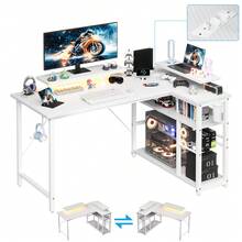 Devoko Skrivbord för hemmakontor - Vitt - Visa 3