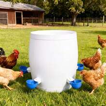自动家禽饮水器套装 - 大号蓝色鸡用饮水杯，适用于鸡、鸭、鹅、火鸡和兔子 - 5 件套（不含水桶） - 餵水器 - 查看 1