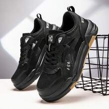 Chaussures de sécurité pour hommes et femmes, chaussures de travail extérieures à embout en acier, chaussures de sport basses printemps/été, chaussures de sécurité anti-écrasement et anti-perforation, respirantes et confortables, noires et blanches, pour la protection des travailleurs de la construction industrielle en extérieur. - Noir - Voir 8