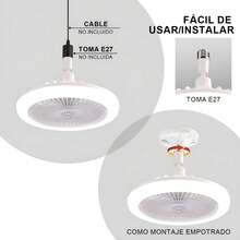 25CM Ventilador de techo de anillo LED,Luz del ventilador de techo,Con mando a distancia y aromaterapia,3000K-6500K/luminosidad regulable,Tres velocidades del viento,30W,3000Lm - Blanco - Ver 5